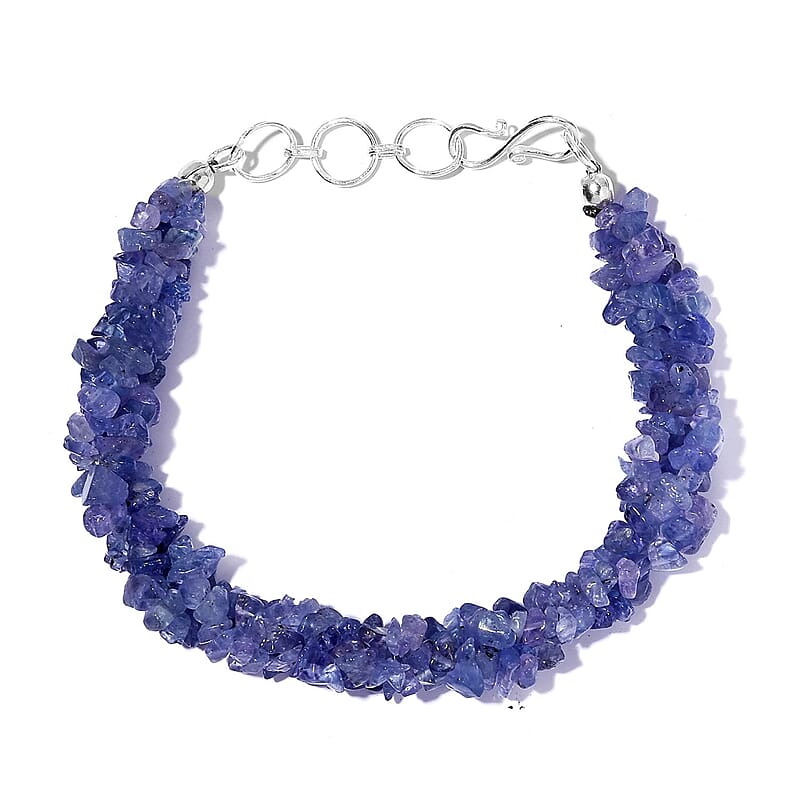 Tanzanite Chips Twisted Bracelet in Sterling Silver (7.25 In) 81.00 ctw