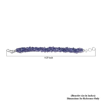 Tanzanite Chips Twisted Bracelet in Sterling Silver (7.25 In) 81.00 ctw