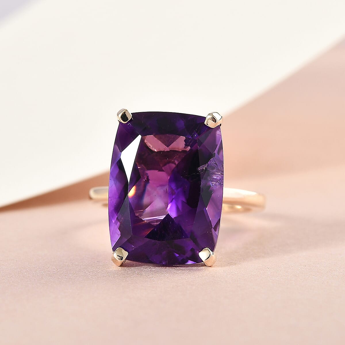 Luxoro 10K Yellow Gold AAA Moroccan Amethyst Solitaire Ring (Size 7.0) 10.75 ctw image number 1