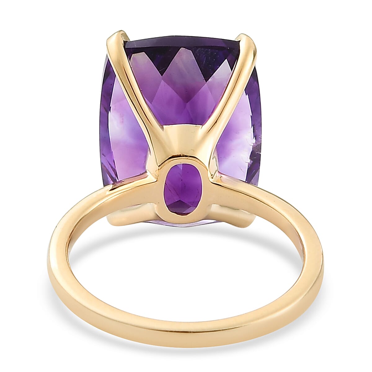 Luxoro 10K Yellow Gold AAA Moroccan Amethyst Solitaire Ring (Size 7.0) 10.75 ctw image number 4