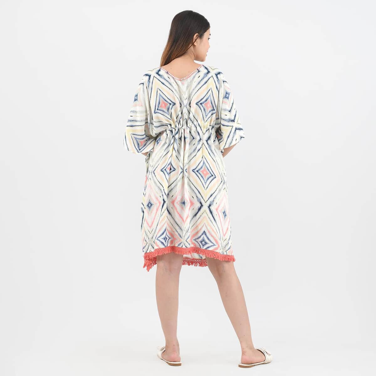 Tamsy Off White Color Kaftan with Doori and Tassel - One Size Fits Most image number 1