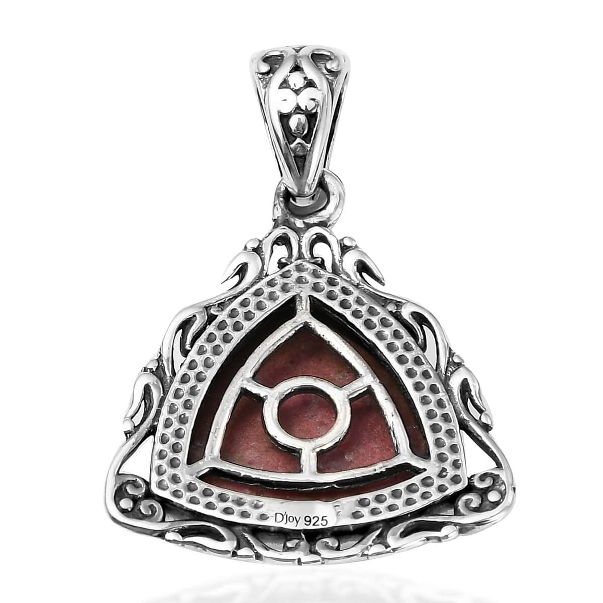 Artisan Crafted Norwegian Thulite Solitaire Pendant in Sterling Silver 9.15 ctw image number 3