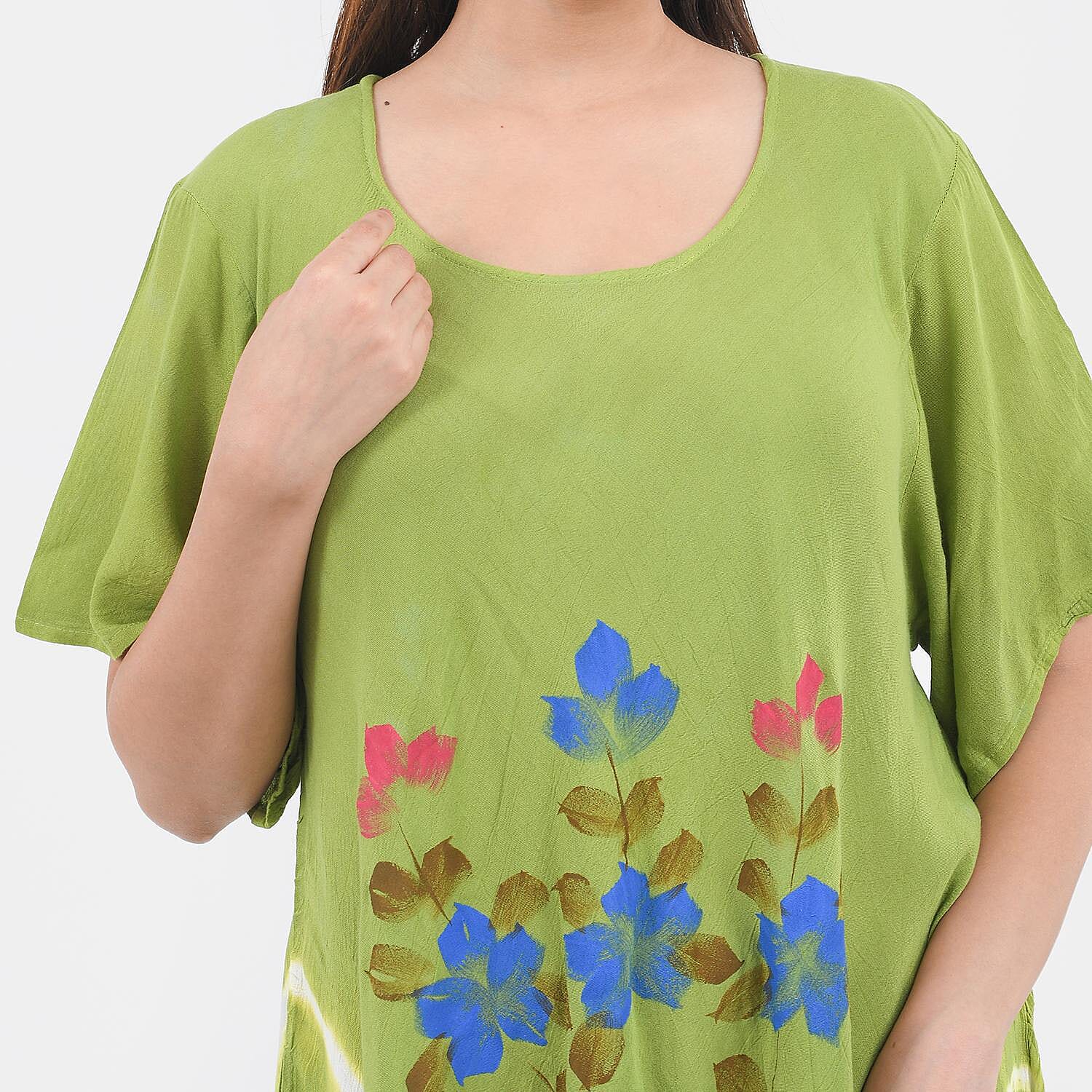 Tamsy, 100% RAYON, DRESS, SIZE- ONE SIZE MISSY, COLOR- OLIVE