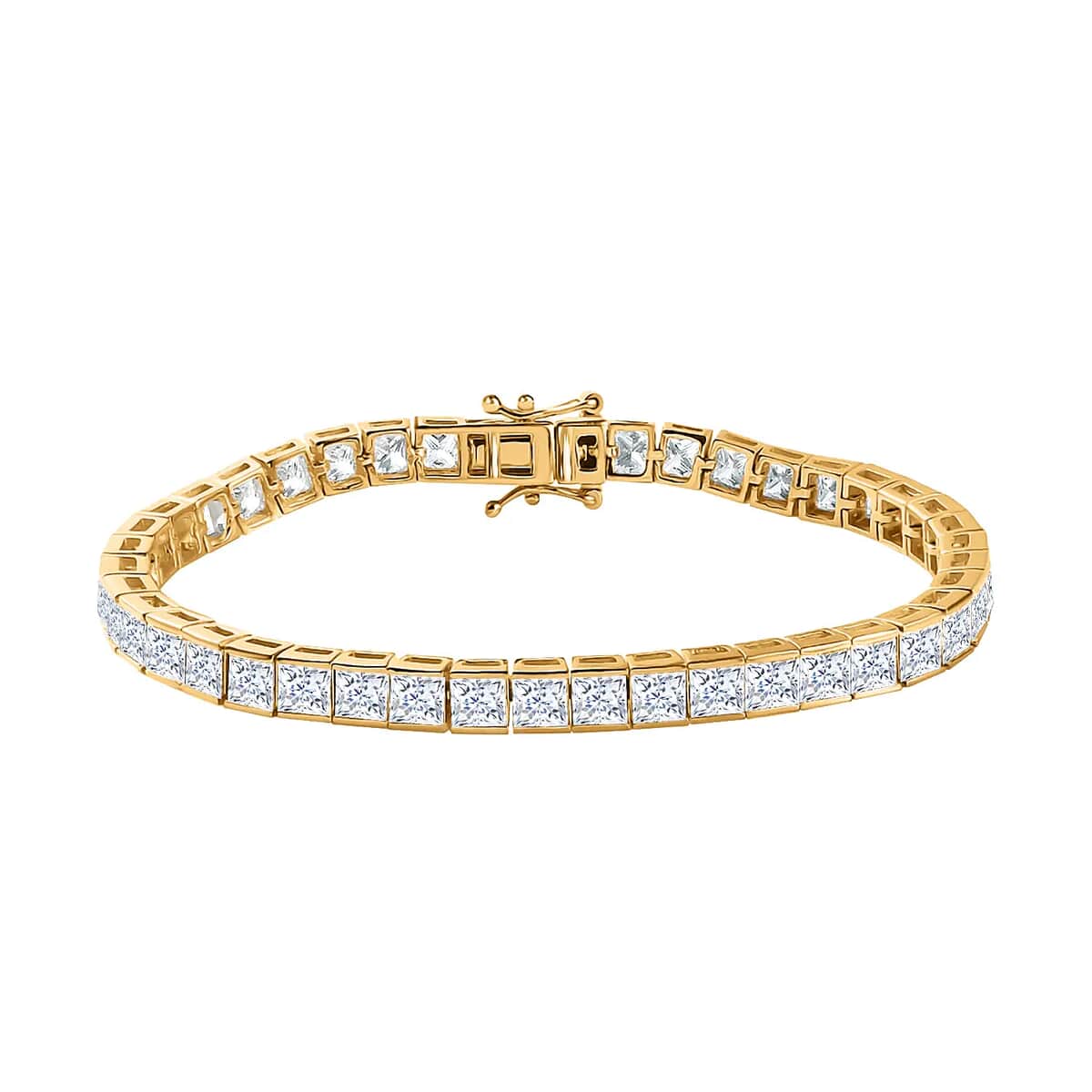 Moissanite VS-EF Tennis Bracelet in Vermeil Yellow Gold Over Sterling Silver (8.00 In) 14.30 Grams 15.00 ctw image number 0