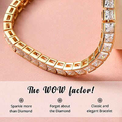 Moissanite Tennis Bracelet in Vermeil Yellow Gold Over Sterling Silver (8.00 In) 15.00 ctw