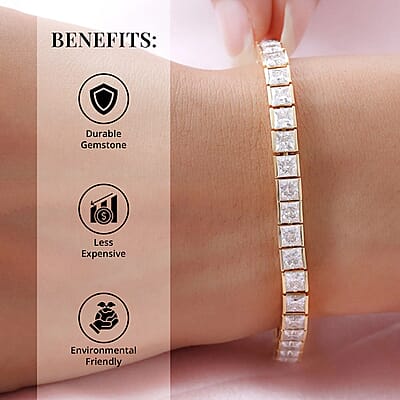 Moissanite Tennis Bracelet in Vermeil Yellow Gold Over Sterling Silver (8.00 In) 15.00 ctw