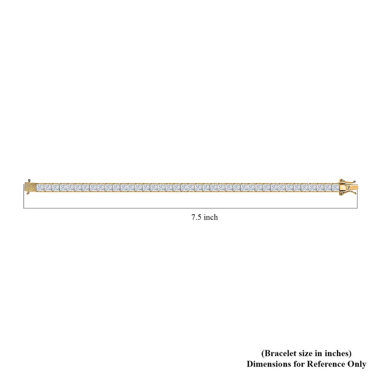 Moissanite VS-EF Tennis Bracelet in Vermeil Yellow Gold Over Sterling Silver (8.00 In) 14.30 Grams 15.00 ctw image number 5