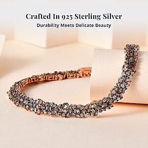 Natural Champagne Diamond 4.00 ctw Bracelet in Vermeil Rose Gold Over Sterling Silver (7.25 In)