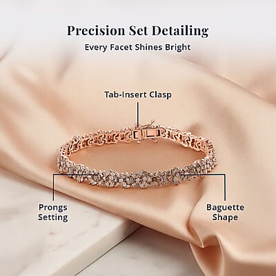 Natural Champagne Diamond 4.00 ctw Bracelet in Vermeil Rose Gold Over Sterling Silver (7.25 In)