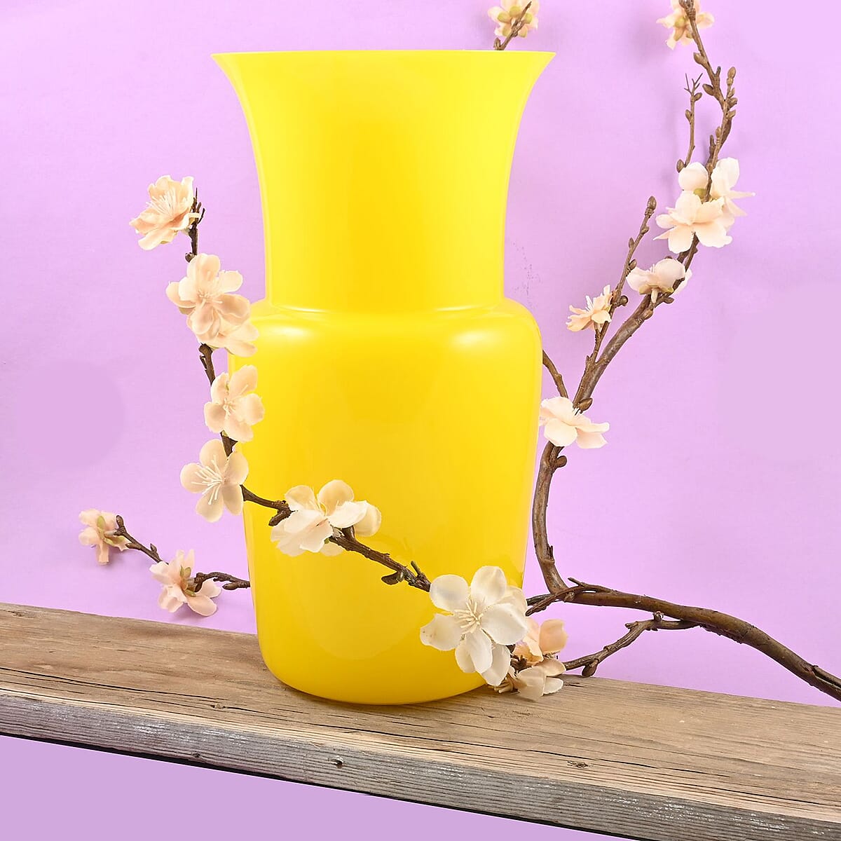 V Nason & C Murano Glass Vase - Yellow image number 1