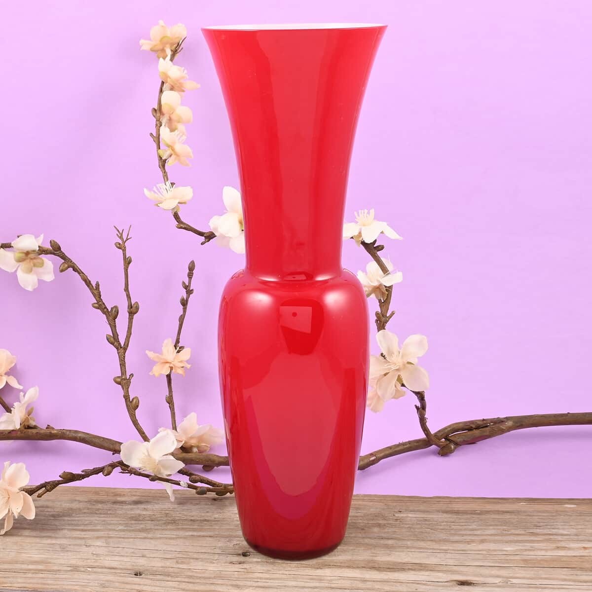 V Nason & C Murano Glass Vase - Red image number 1