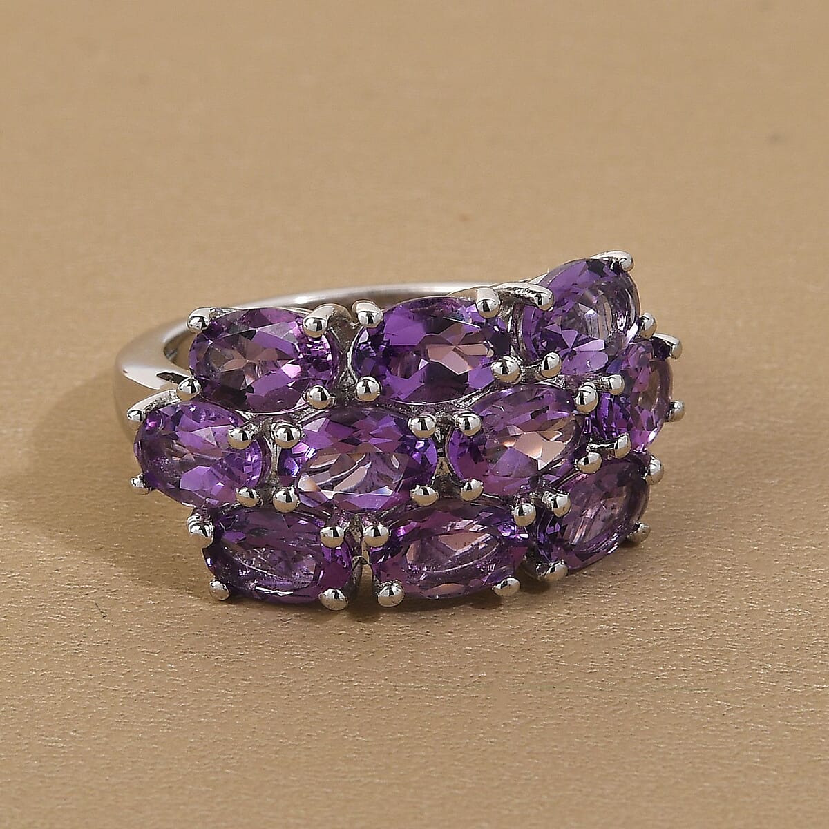 Mashamba Amethyst Ring in Platinum Over Sterling Silver 4.10 ctw image number 1