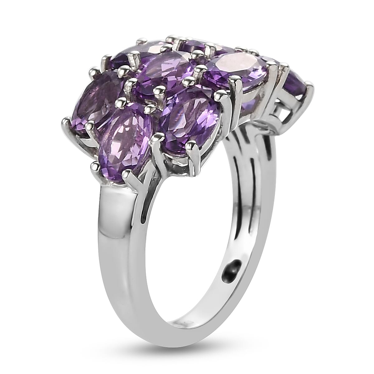 Mashamba Amethyst Ring in Platinum Over Sterling Silver (Size 7.0) 4.10 ctw image number 3