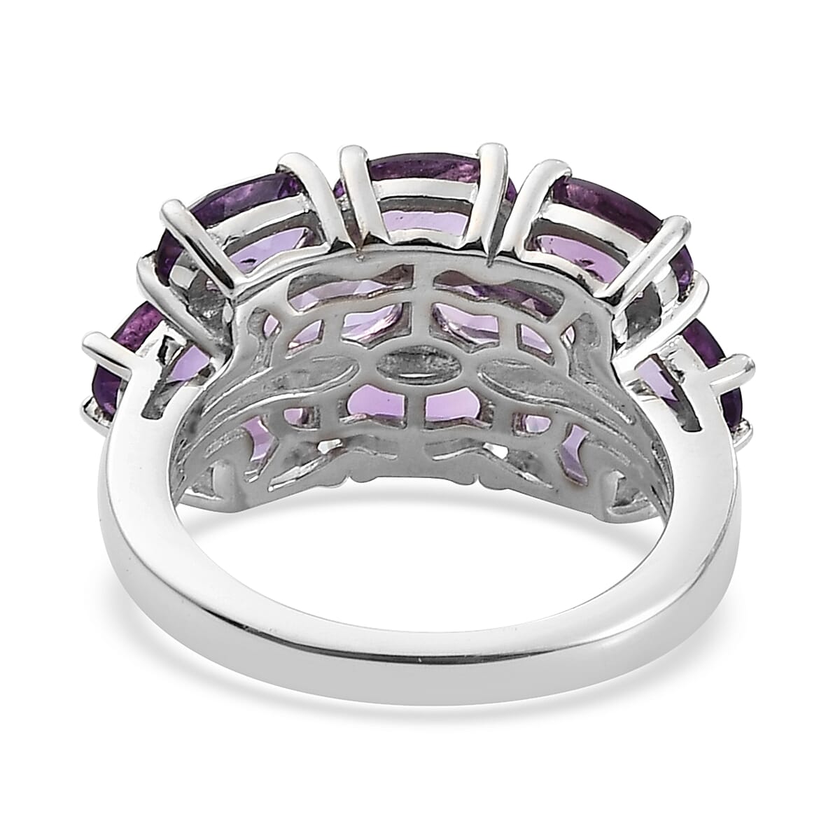 Mashamba Amethyst Ring in Platinum Over Sterling Silver (Size 7.0) 4.10 ctw image number 4