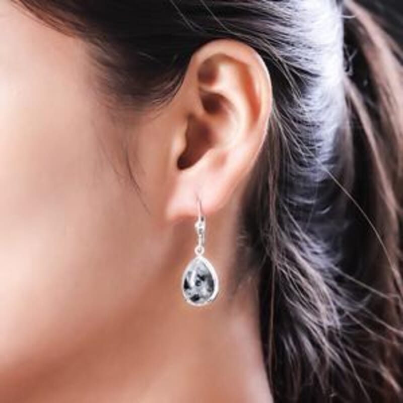 Yooperlite 11.60 ctw Earrings in Platinum Over Sterling Silver