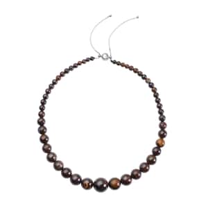 Boulder Opal Triplet Beaded Necklace 18-22 Inches in Rhodium Over Sterling Silver 408.80 ctw