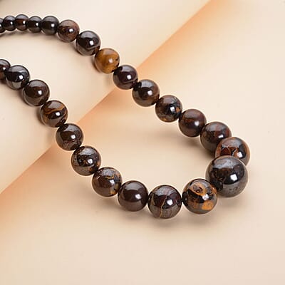 Boulder Opal Triplet Beaded Necklace 18-22 Inches in Rhodium Over Sterling Silver 408.80 ctw