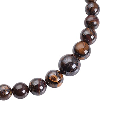 Boulder Opal Triplet Beaded Necklace 18-22 Inches in Rhodium Over Sterling Silver 408.80 ctw