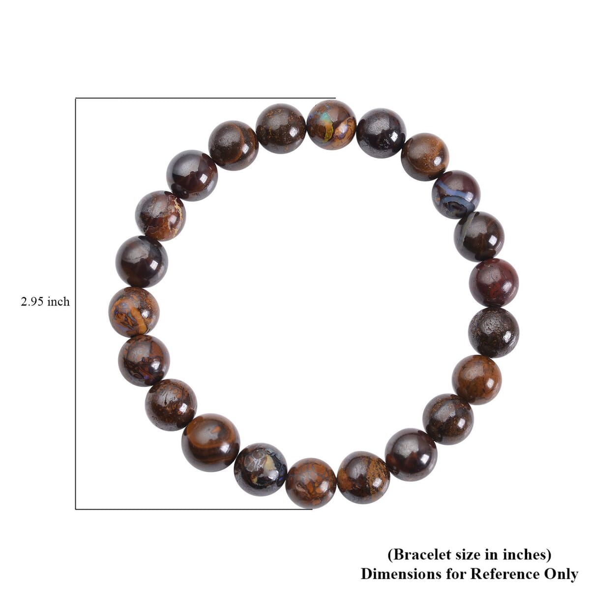 Boulder Opal Triplet Beaded Stretch Bracelet 116.00 ctw image number 2