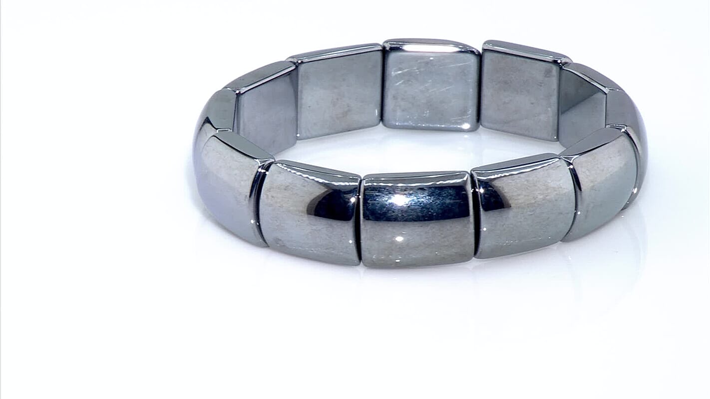 Stackable 161.00 ctw Beaded Block Bracelet, Terahertz Bracelet, Block Bracelet, Gemstone Stretch Bracelet, Stretch Bead Bracelet