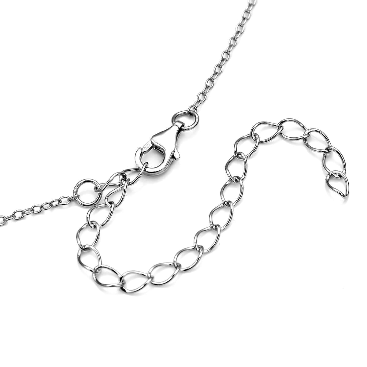 Moissanite and Green Moissanite Beaded Station Necklace 18-21 Inches in Rhodium Over Sterling Silver 11.20 ctw image number 4