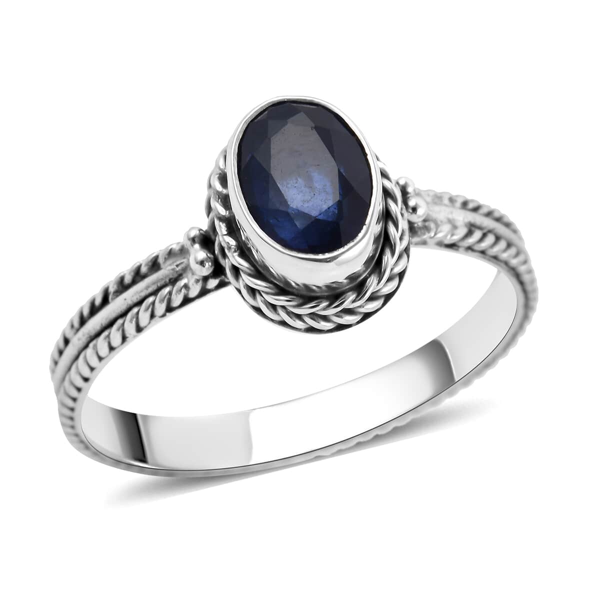 BALI LEGACY Madagascar Blue Sapphire Solitaire Ring in Sterling Silver 1.50 ctw image number 0