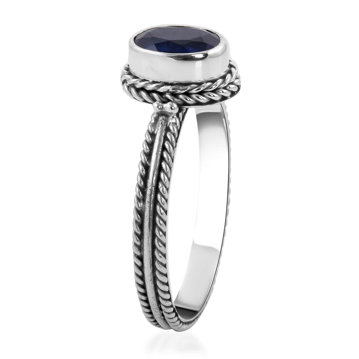 BALI LEGACY Madagascar Blue Sapphire Solitaire Ring in Sterling Silver 1.50 ctw image number 3