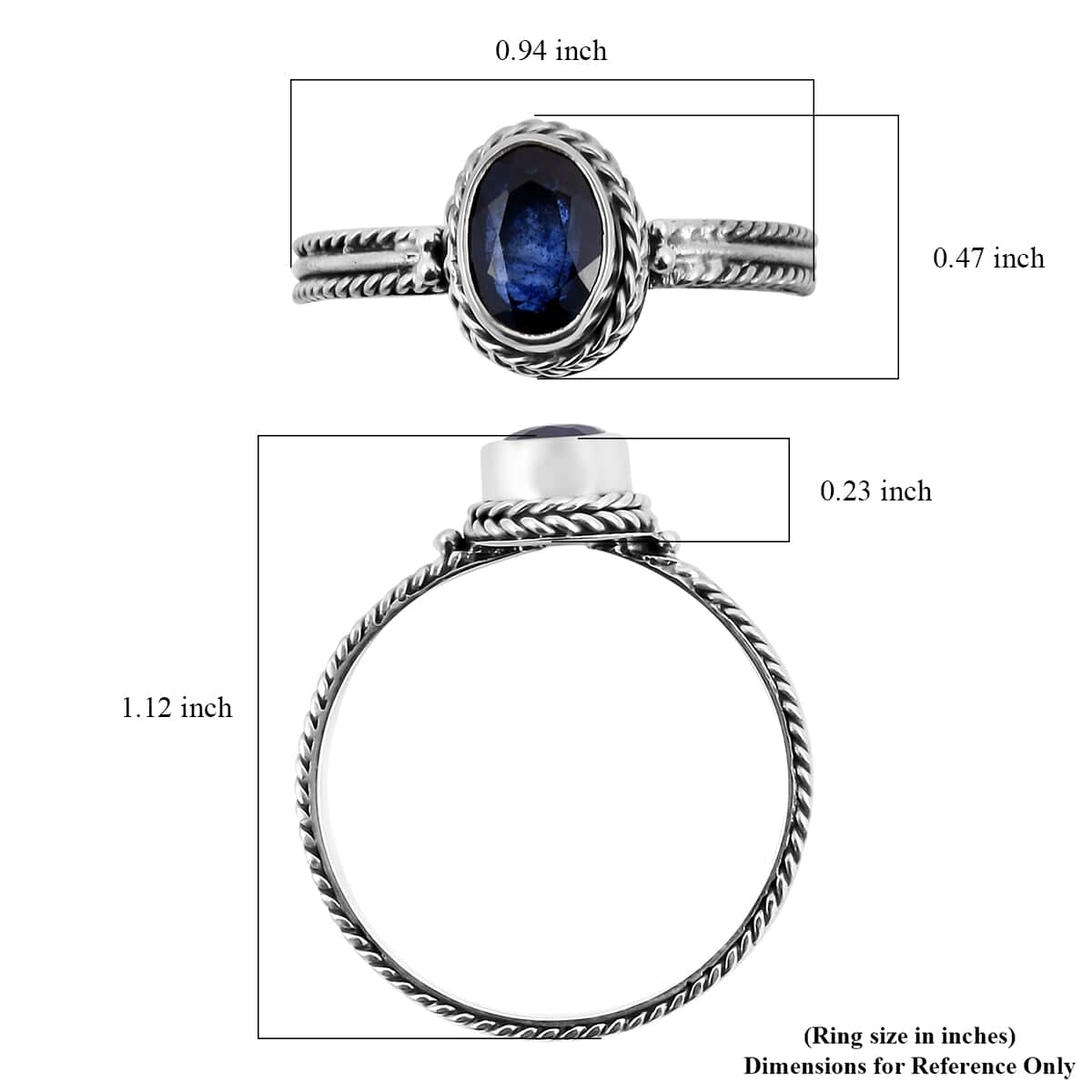 Bali Legacy Madagascar Blue Sapphire (DF) Solitaire Ring in Sterling Silver (Size 10.0) 1.50 ctw image number 5