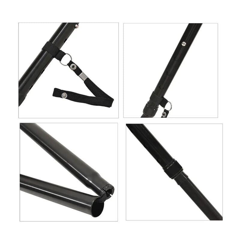 Black Foldable Smart Walking Cane with LED Light and SOS Alarm (2xAAA Not Included)
