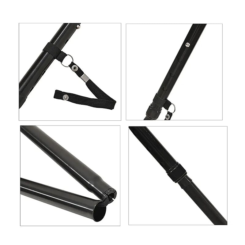 Black Foldable Smart Walking Cane with LED Light and SOS Alarm (2xAAA Not Included)