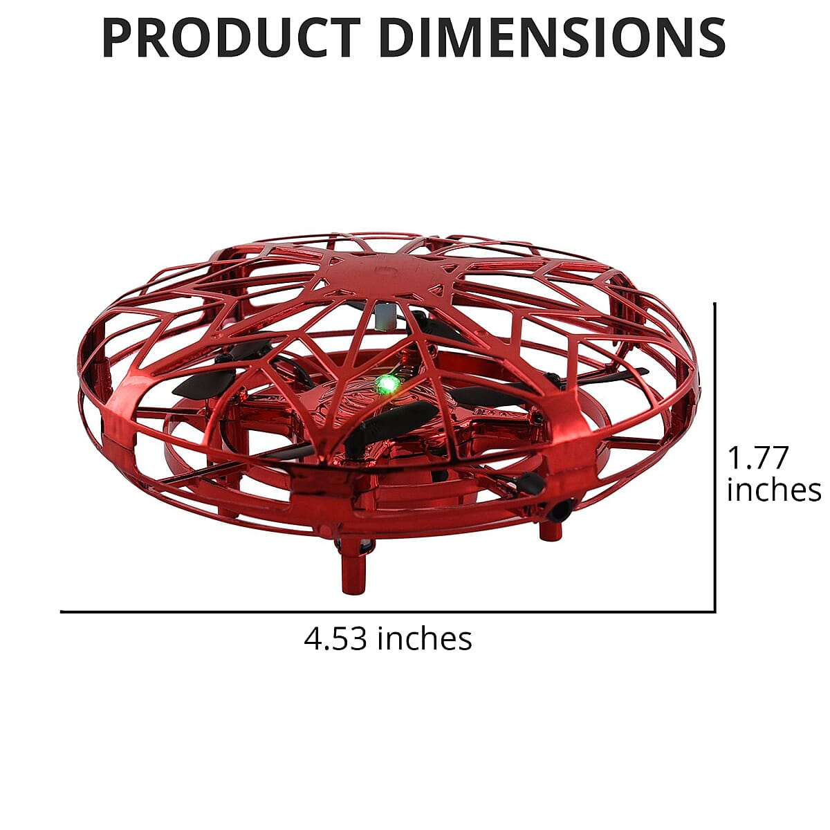 Flying UFO with LED Lights - Red (300mAh Rechargeable Battery) image number 4