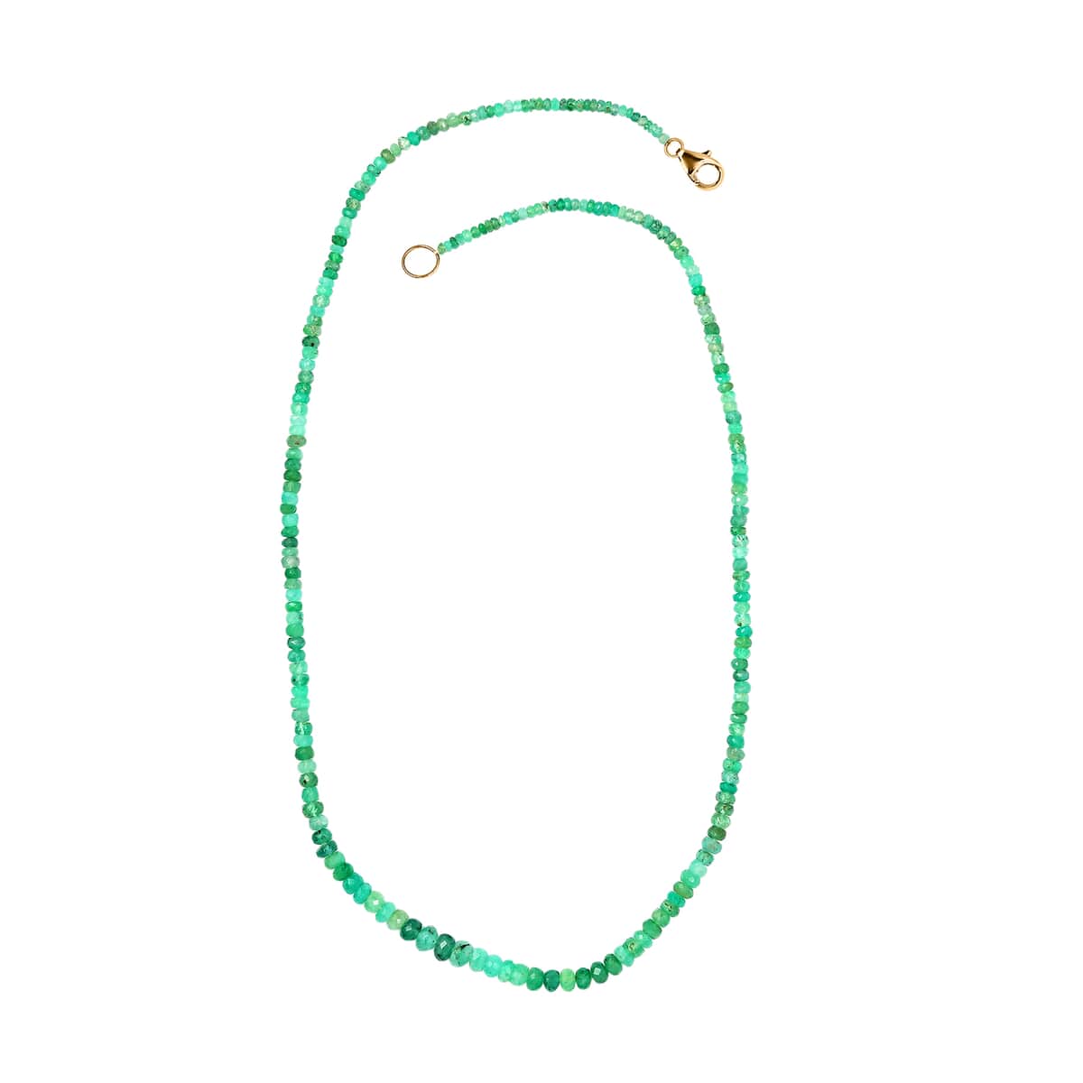Luxoro 14K Yellow Gold Boyaca Colombian Emerald Beaded Necklace 18 Inches 42.00 ctw image number 3