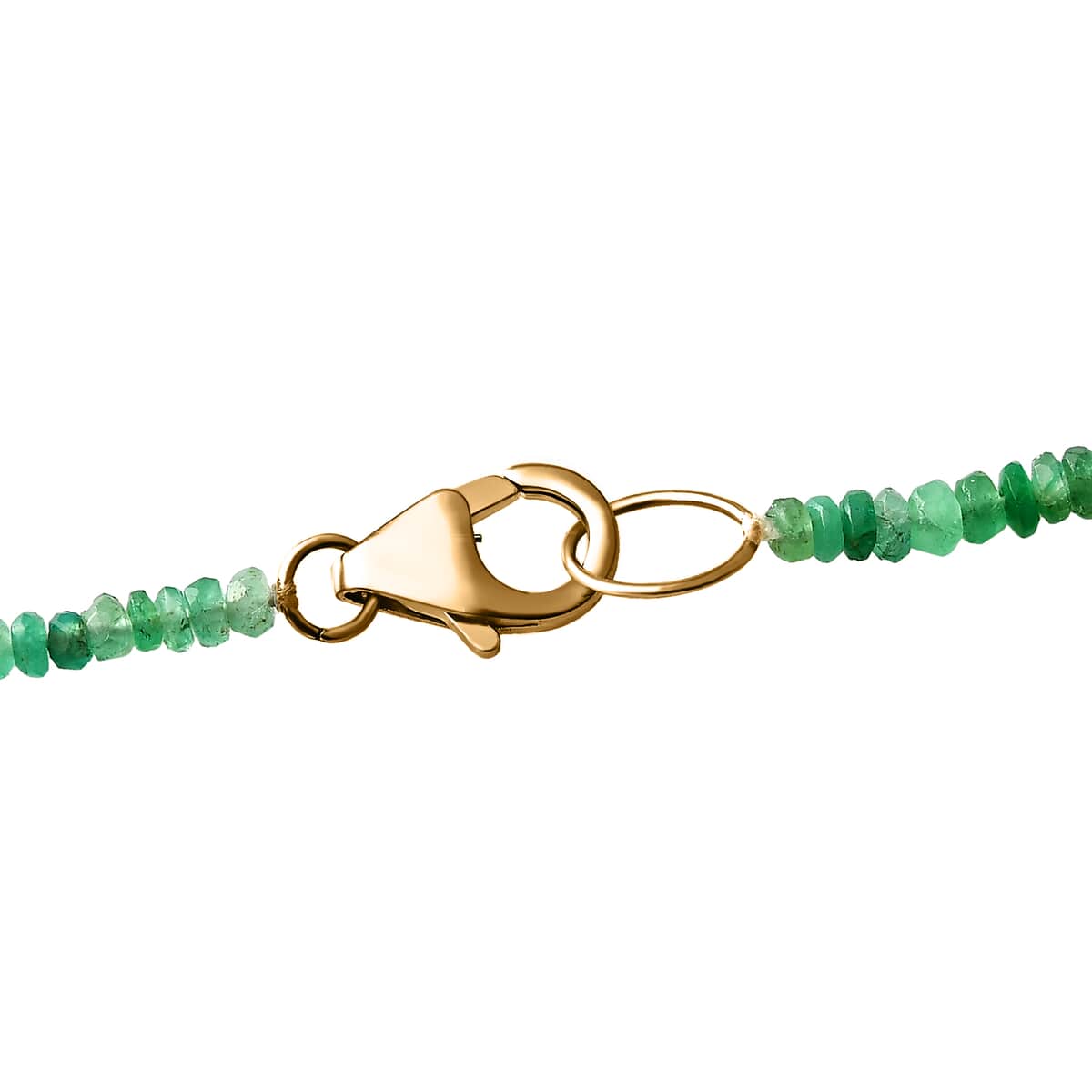 Luxoro 14K Yellow Gold Boyaca Colombian Emerald Beaded Necklace 18 Inches 42.00 ctw image number 4