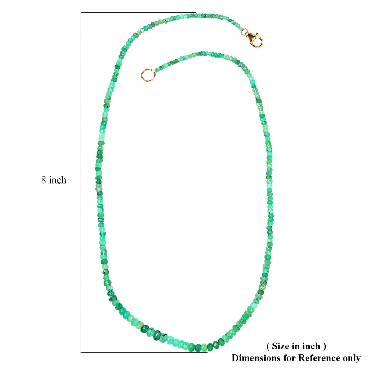 Luxoro 14K Yellow Gold Boyaca Colombian Emerald Beaded Necklace 18 Inches 42.00 ctw image number 5