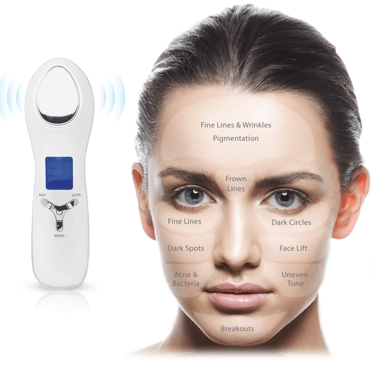 Numiere Hot & Cold Dual Sonic Anti-Aging Facial Infuser For Eyes and Neck With Cryotherapy image number 1