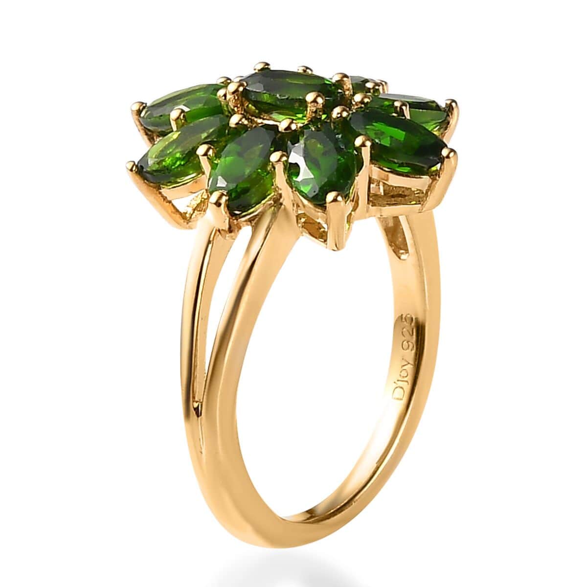 Chrome Diopside Floral Ring in Vermeil Yellow Gold Over Sterling Silver (Size 5.0) 2.35 ctw image number 3