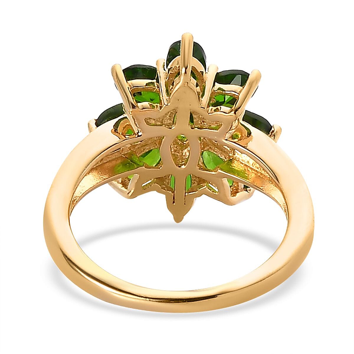 D'Joy Chrome Diopside Floral Ring in Vermeil Yellow Gold Over Sterling Silver (Size 5.0) 2.35 ctw