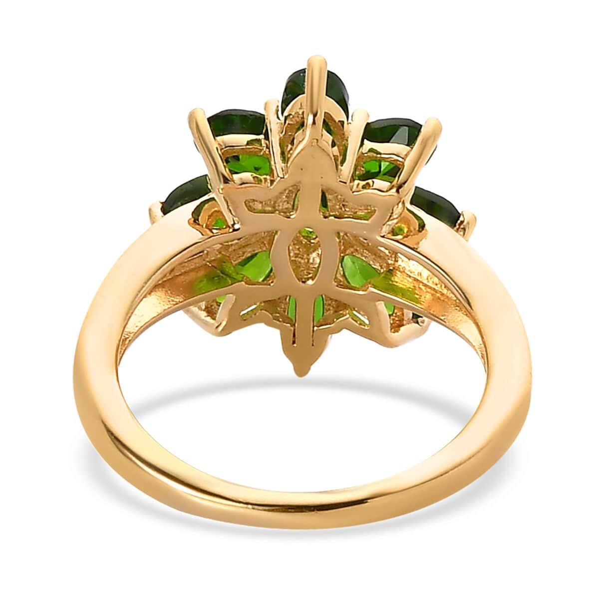 Chrome Diopside Floral Ring in Vermeil Yellow Gold Over Sterling Silver (Size 5.0) 2.35 ctw image number 4