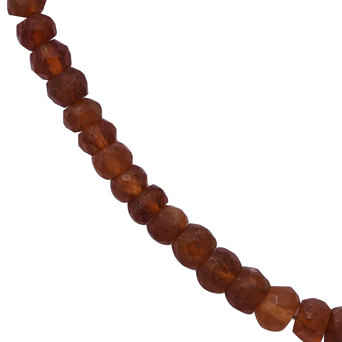 Hessonite Garnet Beaded Necklace 18 Inches in Sterling Silver 95.00 ctw image number 2