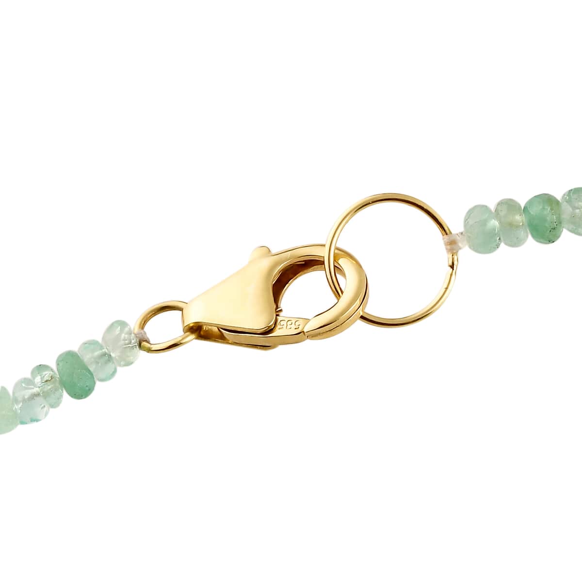 Luxoro 14K Yellow Gold Boyaca Colombian Emerald Beaded Bracelet (7.25 In) 15.00 ctw image number 3