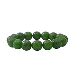 Green Chalcedony (D) 12mm Beaded Bracelet 125.00 ctw