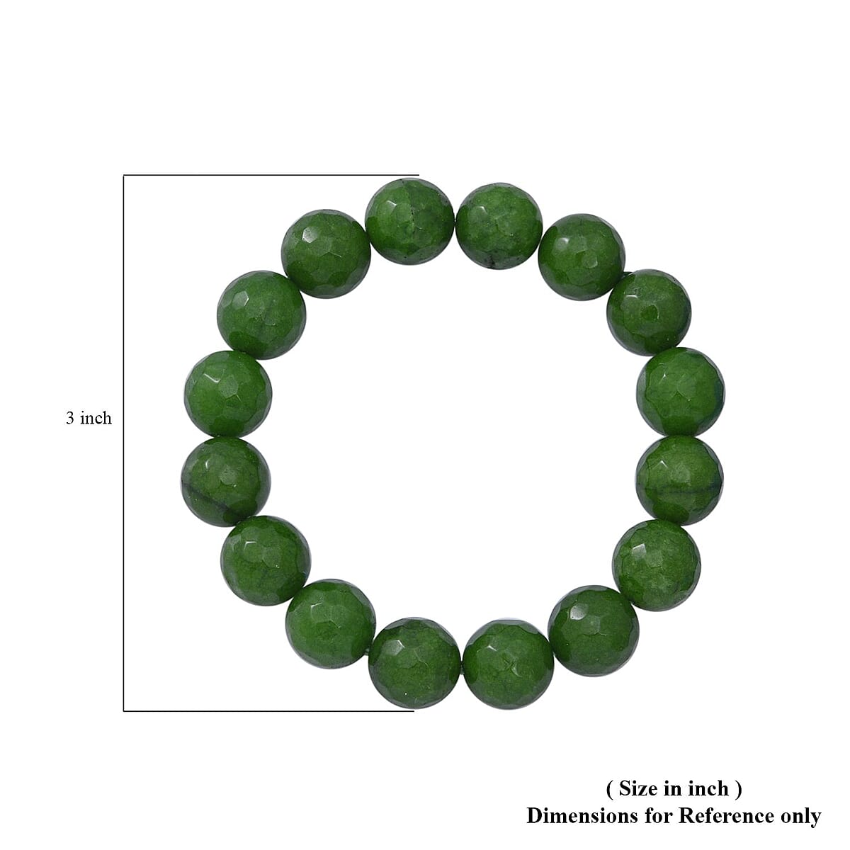 Green Chalcedony (D) 12mm Beaded Bracelet 125.00 ctw image number 2