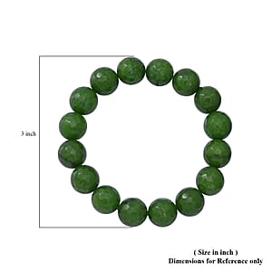Green Chalcedony (D) 12mm Beaded Bracelet 125.00 ctw