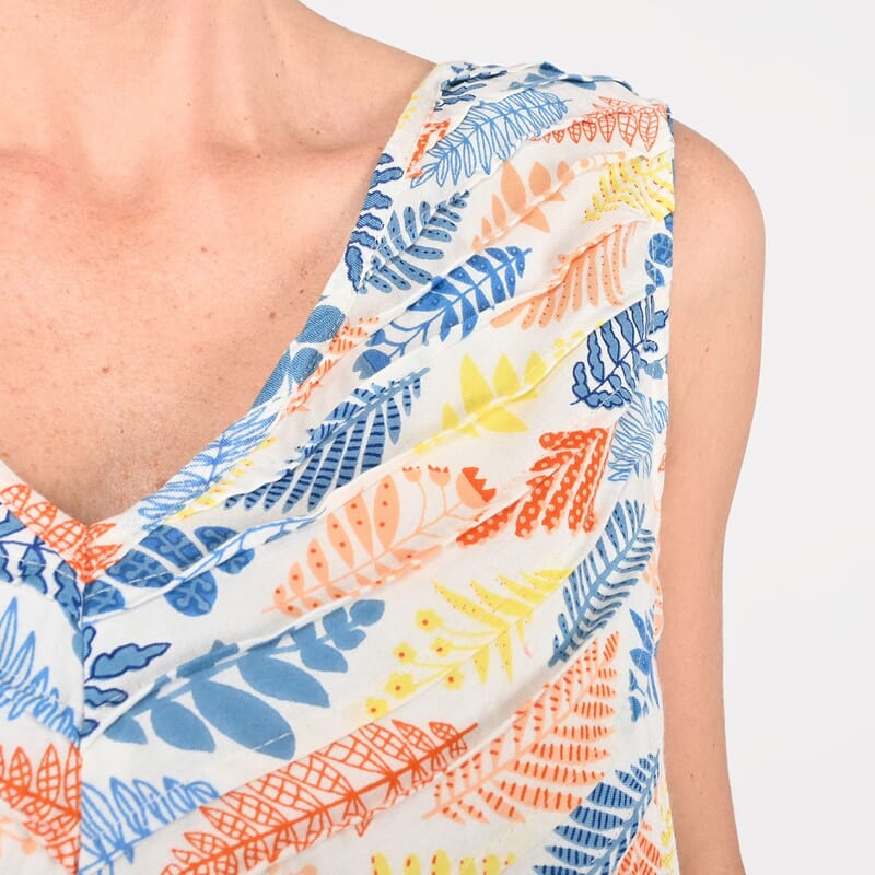 Tamsy Yellow Crepe Sleeveless Short Dress - One Size Missy