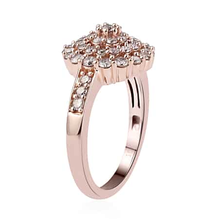 Luxoro 10K Rose Gold Natural Pink Diamond I3 Cluster Ring (Size 6.0) 3.85 Grams 1.00 ctw image number 3