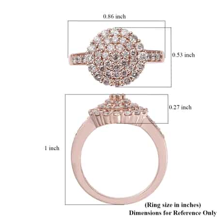 Luxoro 10K Rose Gold Natural Pink Diamond I3 Cluster Ring (Size 6.0) 3.85 Grams 1.00 ctw image number 5