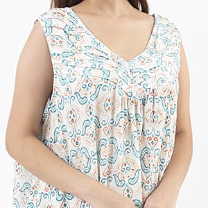 Tamsy Off White Crepe Sleeveless Short Dress - One Size Plus