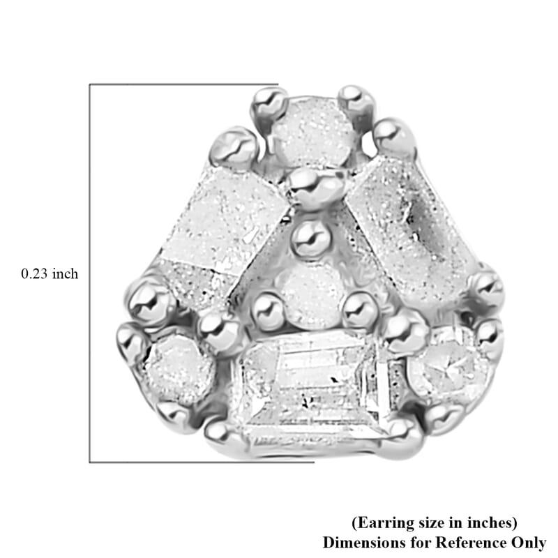 Diamond Stud Earrings in Platinum Over Sterling Silver 0.25 ctw
