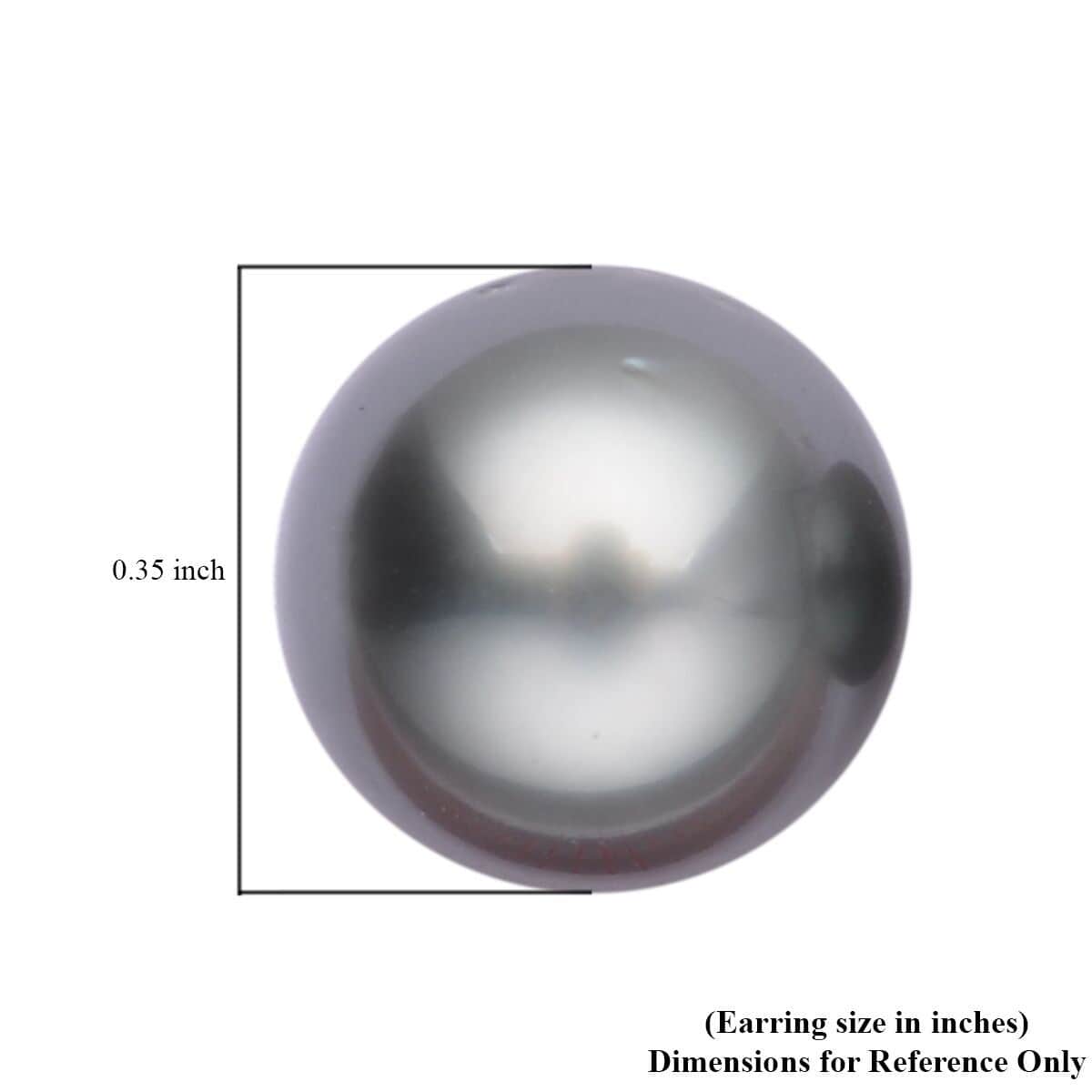 Tahitian Cultured Pearl 8-9mm Stud Earrings in Platinum Over Sterling Silver image number 4