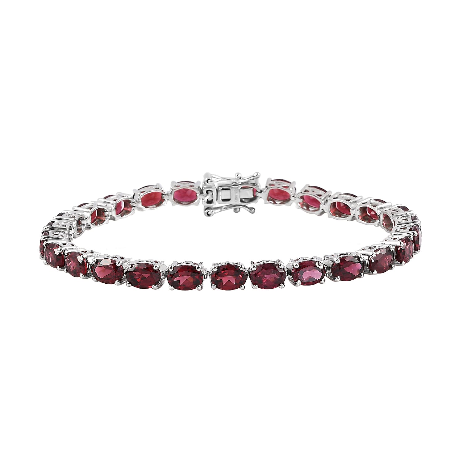 Orissa Rhodolite Garnet Tennis Bracelet in Platinum Over Sterling Silver (8.00 In) 11.70 Grams 24.65 ctw